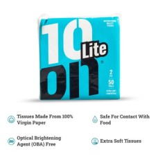 10 ON LITE NAPKIN TISSUE 2 PLY